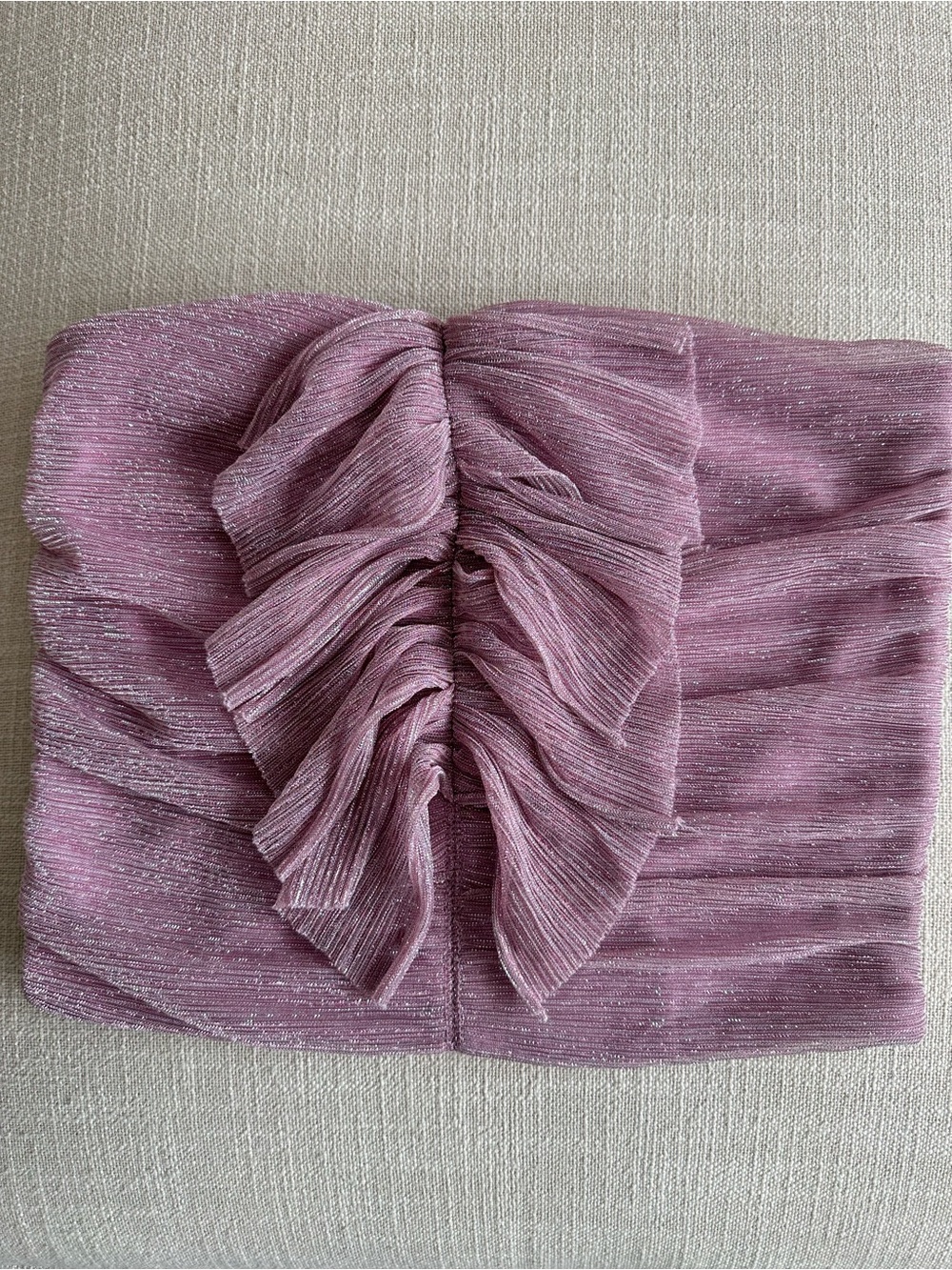 Sparkle Mauve Ruffle Bandeau Top - Women Accessories